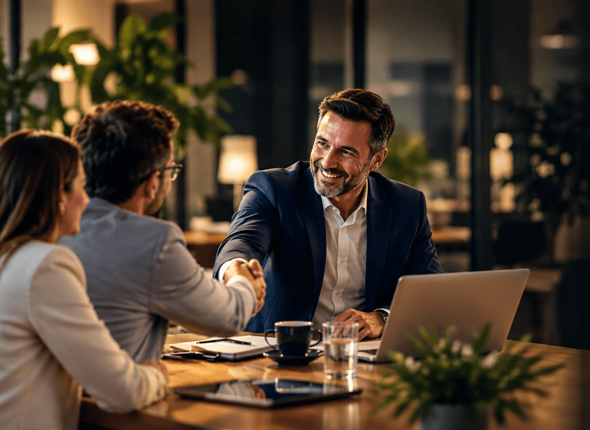 Three women gathered around a table with a laptop, actively collaborating and sharing insights during their meeting.